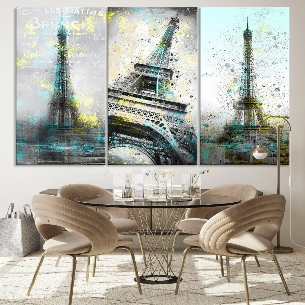 High Quality Antiqued Eiffel Tower Premium Giclee Canvas Wall Art Print