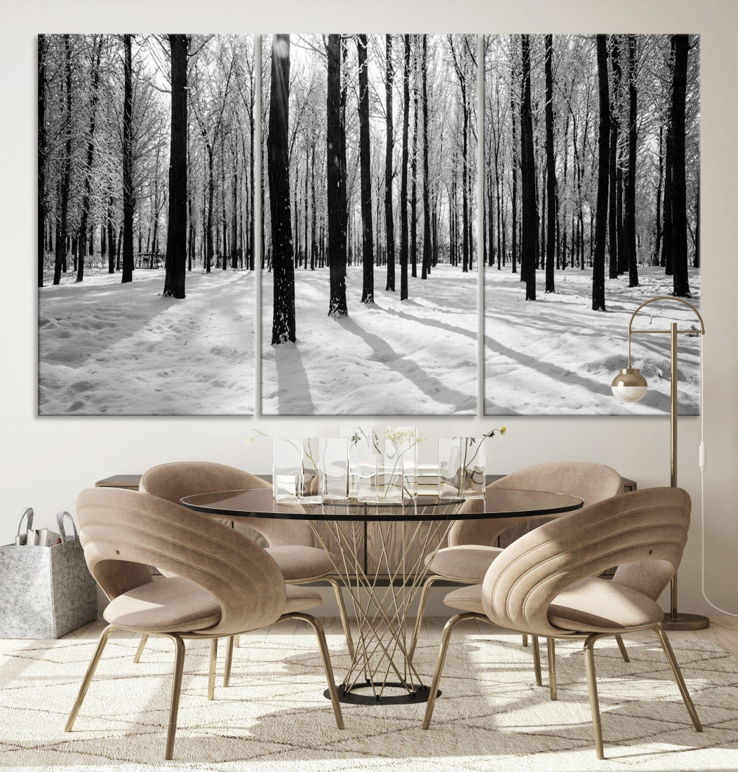 Trees in Winter Forest Wall Art Landscape Canvas Print Snow Photograpy Art