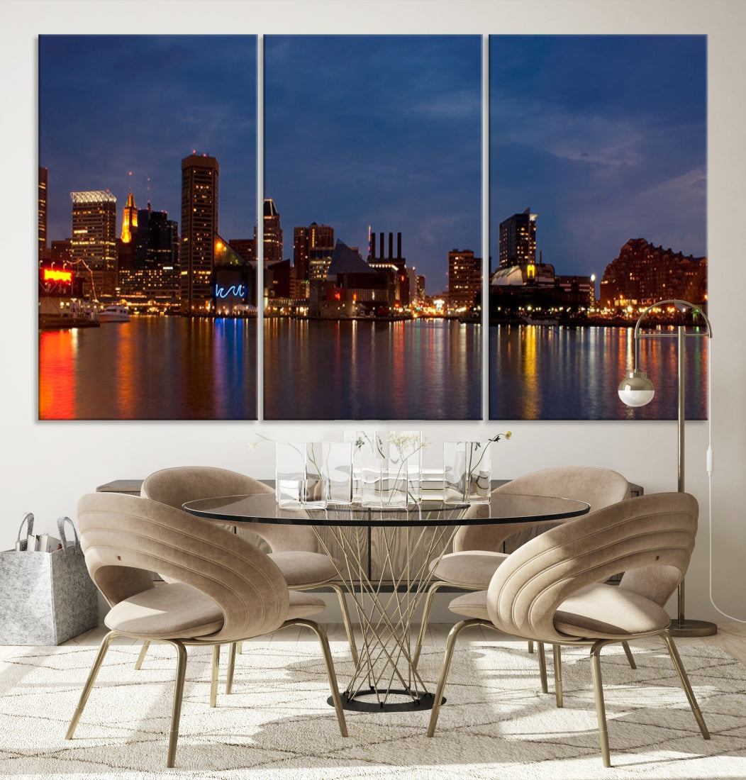 Baltimore City Downtown Skyline Cityscape Large Wall Art Canvas Print