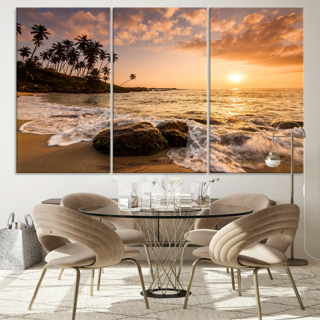 Tropical Island and Sunset Landscape Giclee Print Large Canvas Wall Art