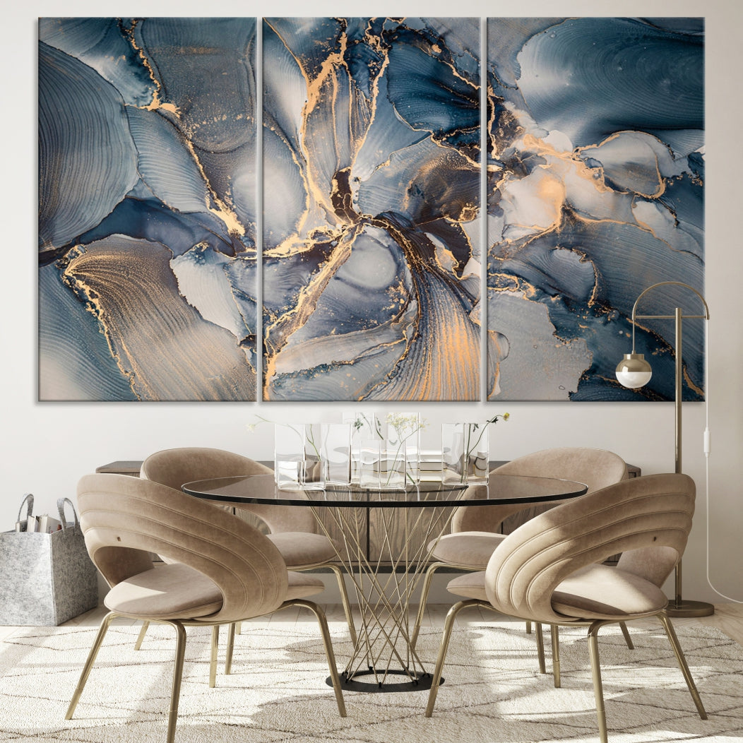 Abstract Wall Art Painting on Canvas Large Wood Framed Print