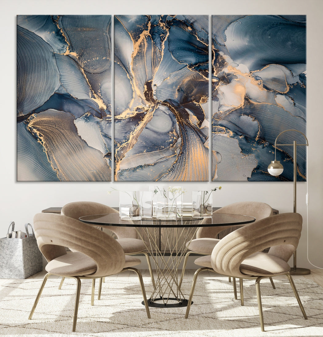 Abstract Wall Art Painting on Canvas Large Wood Framed Print