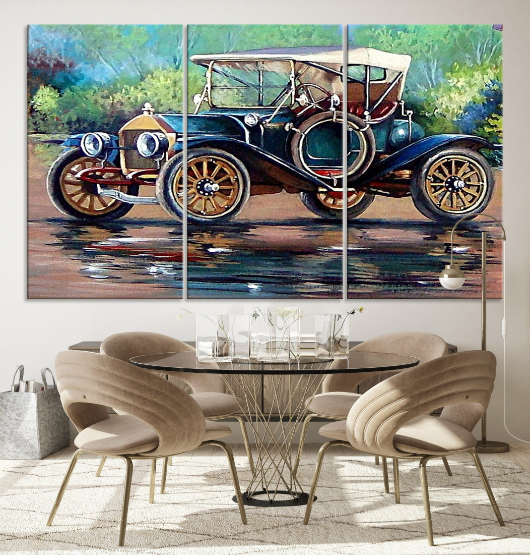 Oil Painting Old Retro Auto Car Giclee Canvas Extra Large Wall Art Print