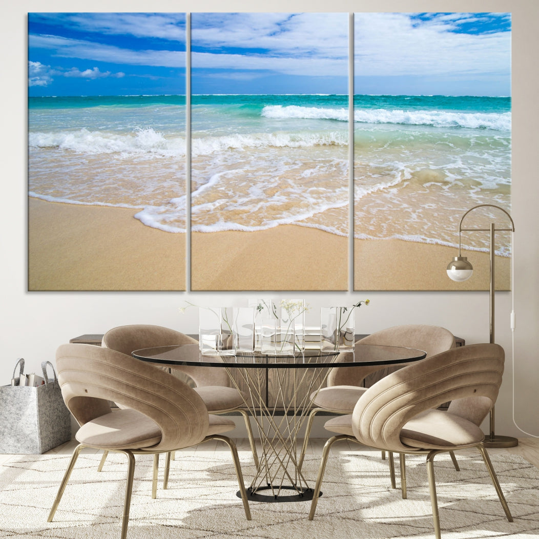 Soothing Tropical Beach Wall Art Canvas Print Coastal Ocean Holiday Season Wall Decor