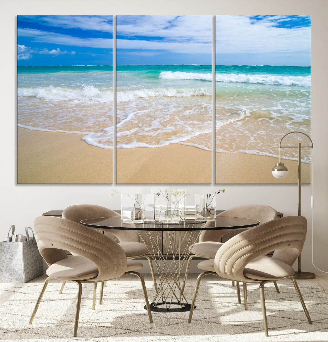 Soothing Tropical Beach Wall Art Canvas Print Coastal Ocean Holiday Season Wall Decor