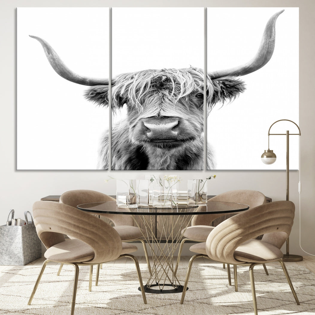 Bring the Charm of a Scottish Highland Cow to Your Farmhouse with Our Wall Art Canvas PrintA Rustic & Cozy Decor