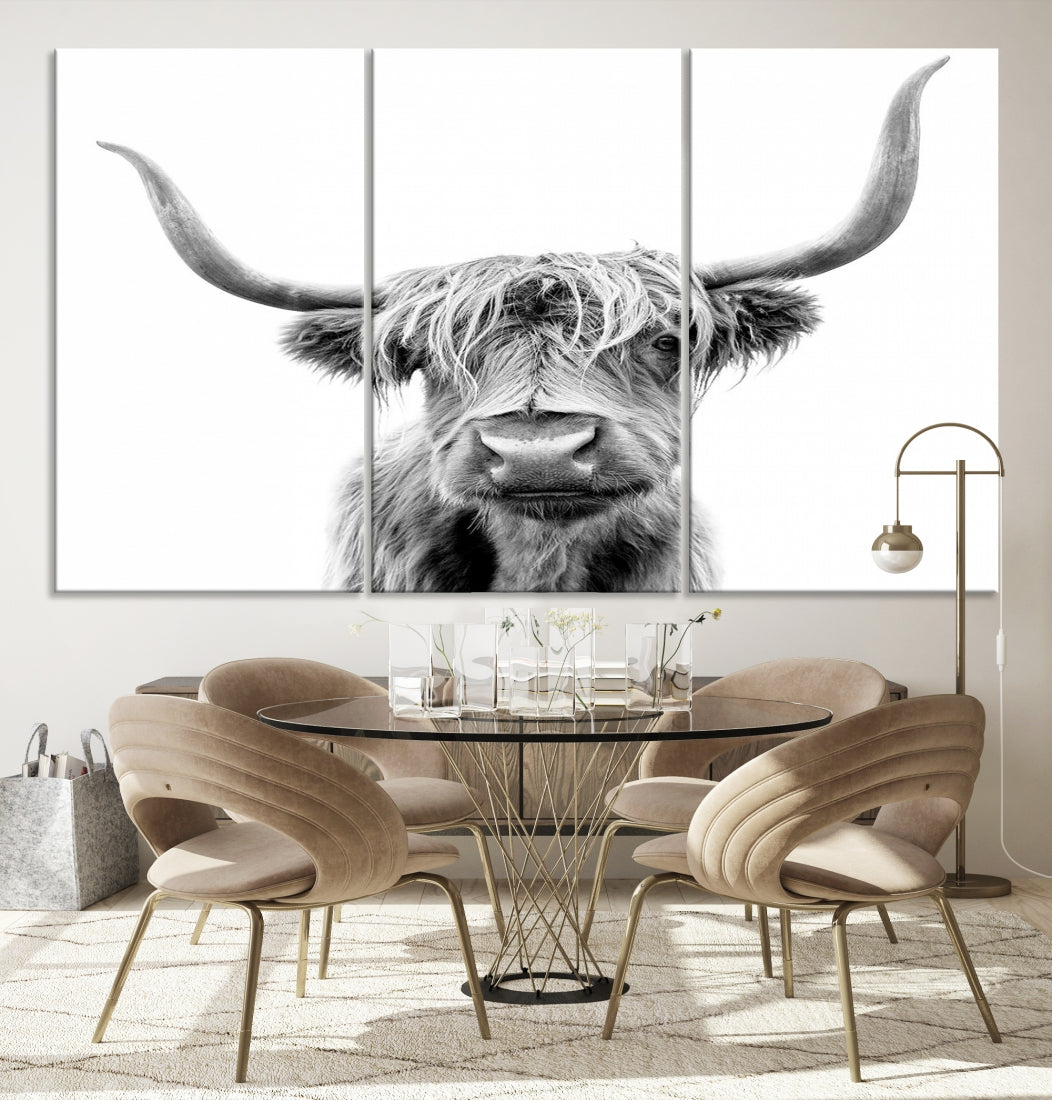 Bring the Charm of a Scottish Highland Cow to Your Farmhouse with Our Wall Art Canvas PrintA Rustic & Cozy Decor