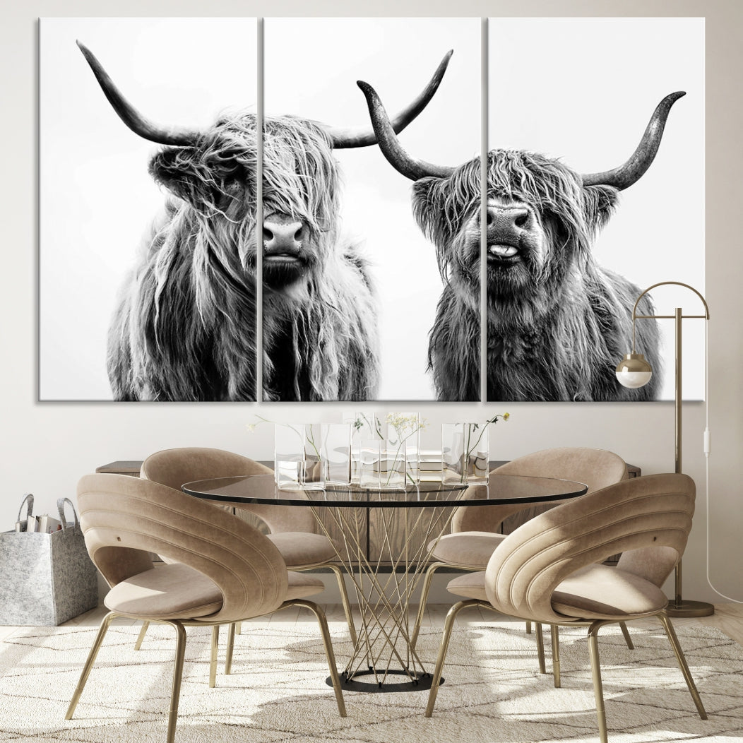 Bring the Charm of a Scottish Highland Cow to Your Farmhouse with Our Wall Art Canvas PrintA Rustic & Cozy Decor