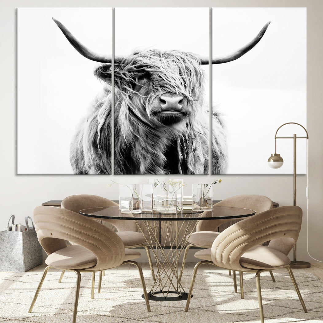 Bring the Charm of a Scottish Highland Cow to Your Farmhouse with Our Wall Art Canvas PrintA Rustic & Cozy Decor