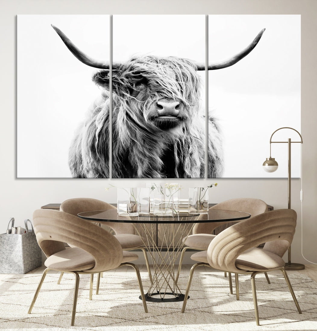 Bring the Charm of a Scottish Highland Cow to Your Farmhouse with Our Wall Art Canvas PrintA Rustic & Cozy Decor