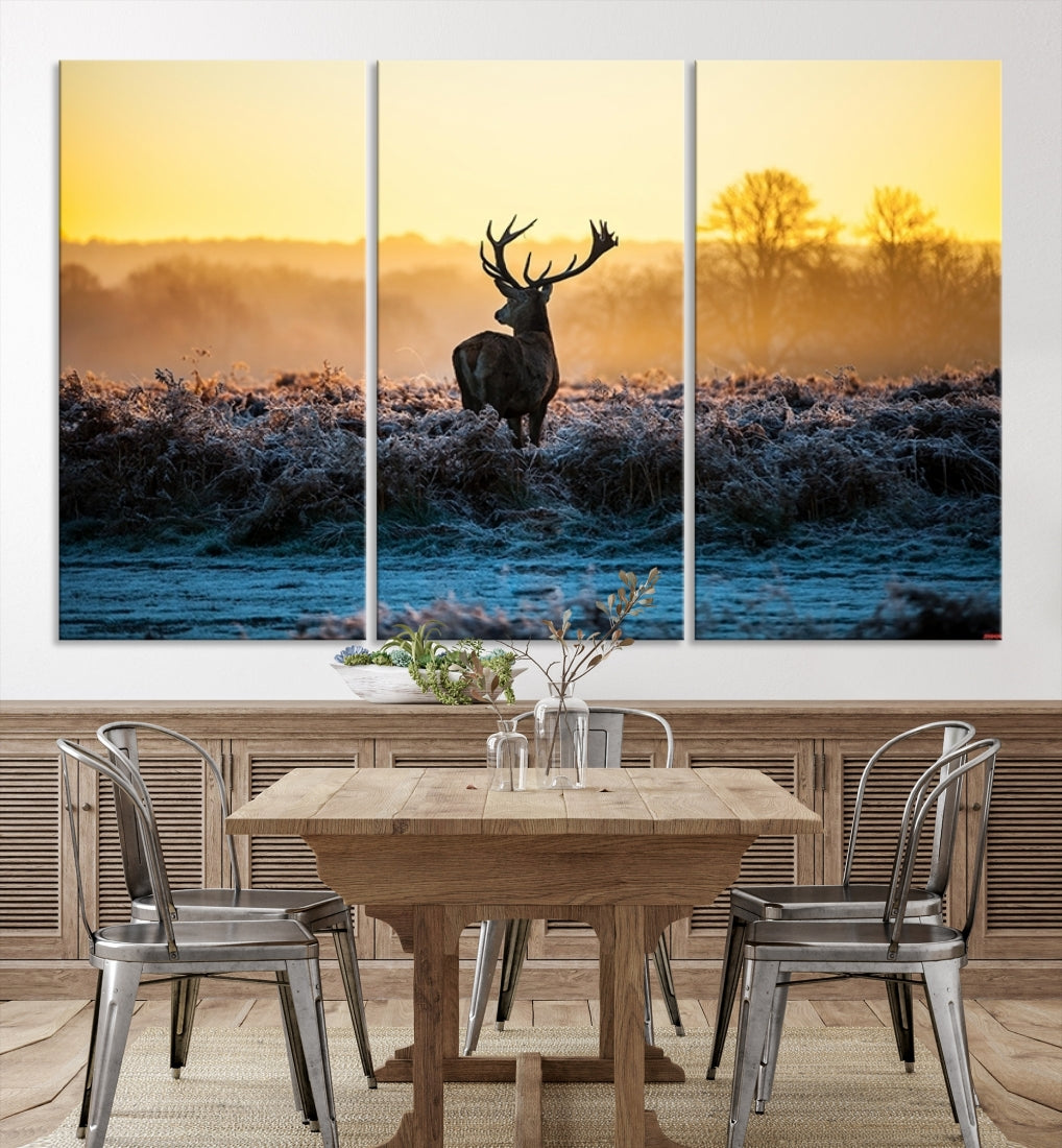 Deer at Sunset Canvas Print