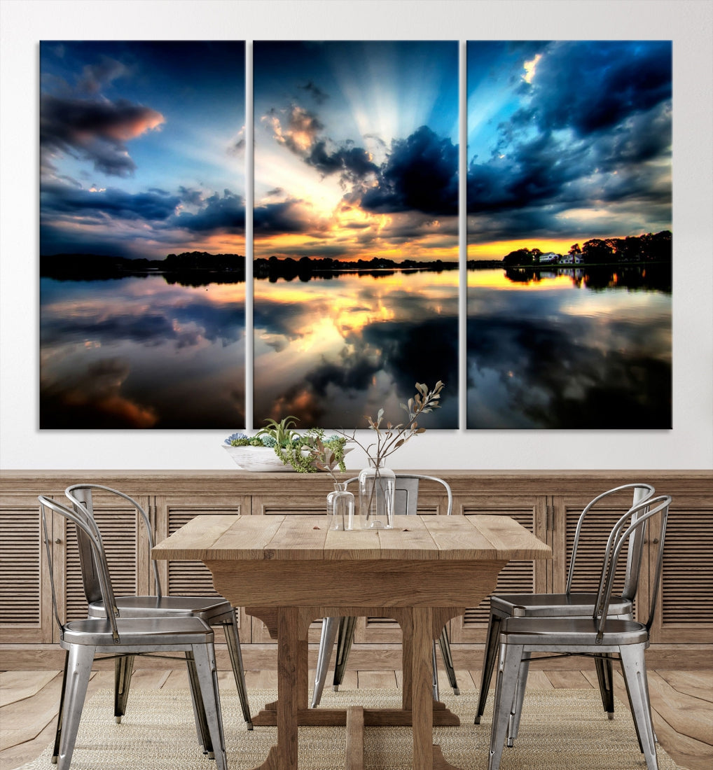 Blue Sunset to Your Walls with Our Beach View Canvas Wall Art Print