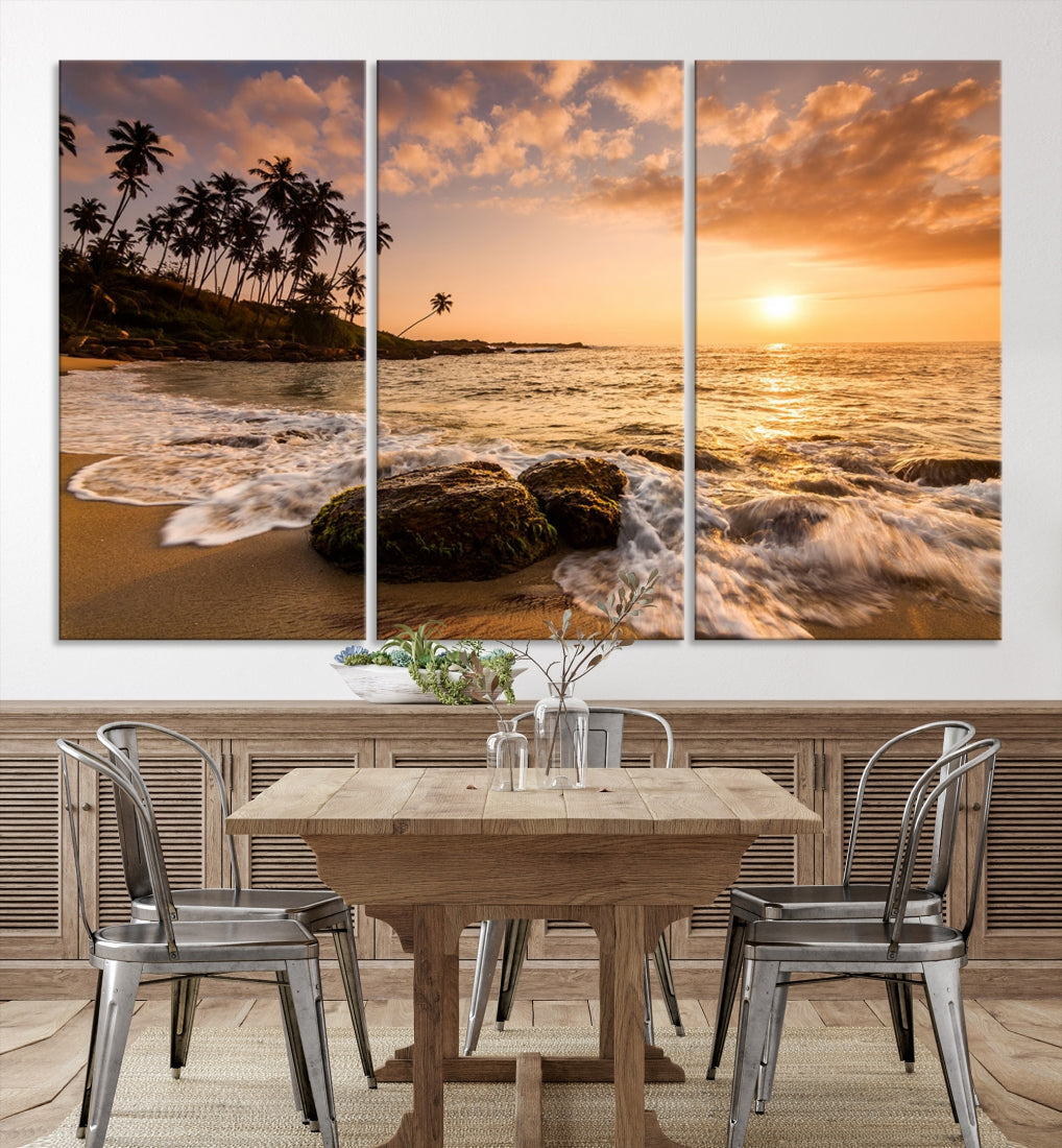 Tropical Island and Sunset Landscape Giclee Print Large Canvas Wall Art