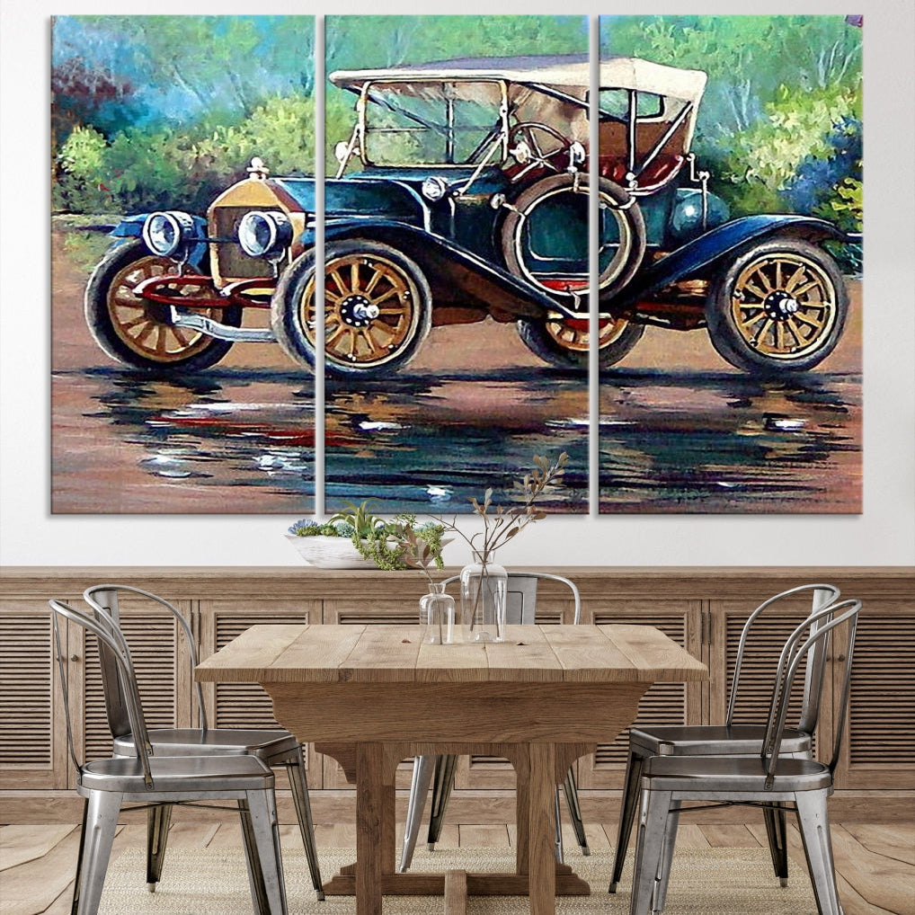 Oil Painting Old Retro Auto Car Giclee Canvas Extra Large Wall Art Print