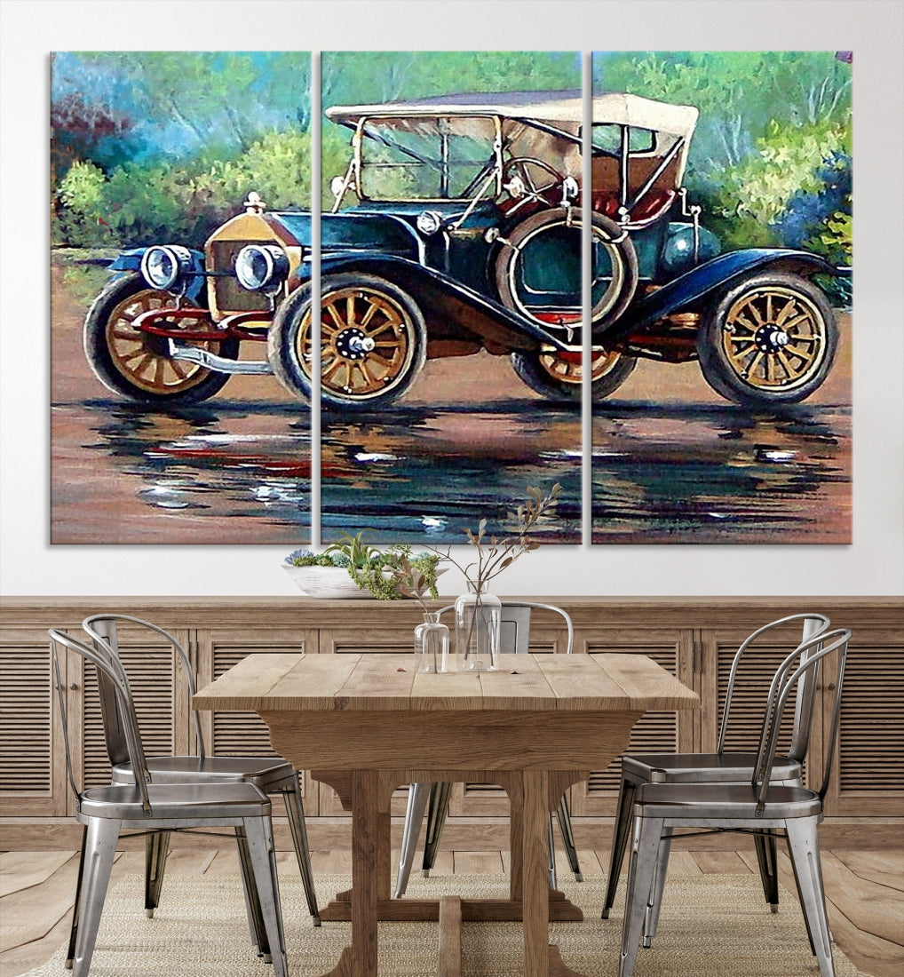 Oil Painting Old Retro Auto Car Giclee Canvas Extra Large Wall Art Print