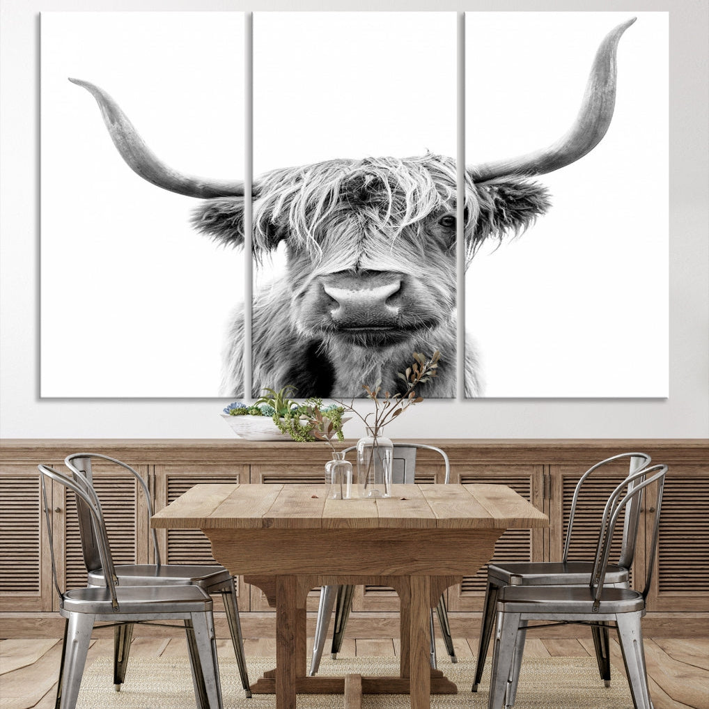 Bring the Charm of a Scottish Highland Cow to Your Farmhouse with Our Wall Art Canvas PrintA Rustic & Cozy Decor