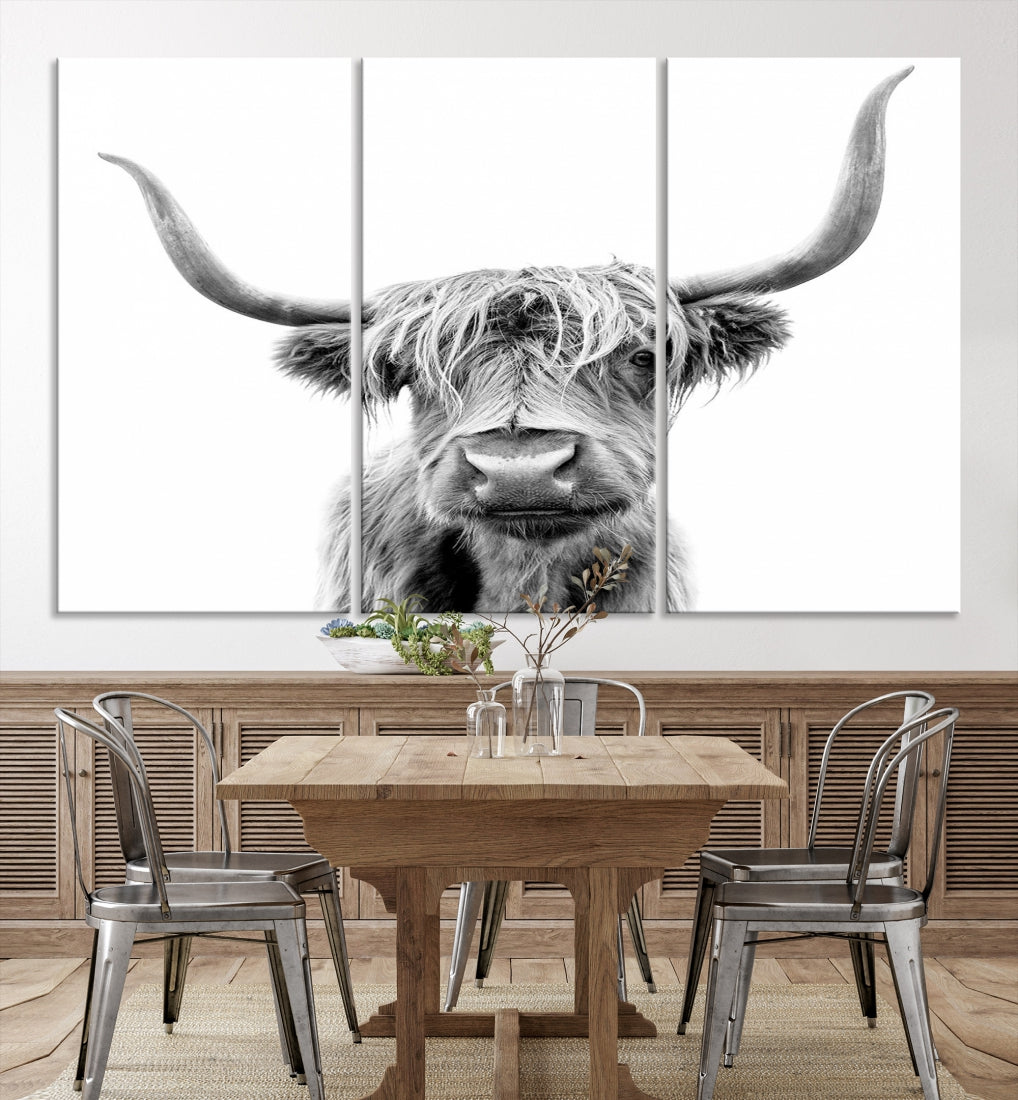 Bring the Charm of a Scottish Highland Cow to Your Farmhouse with Our Wall Art Canvas PrintA Rustic & Cozy Decor