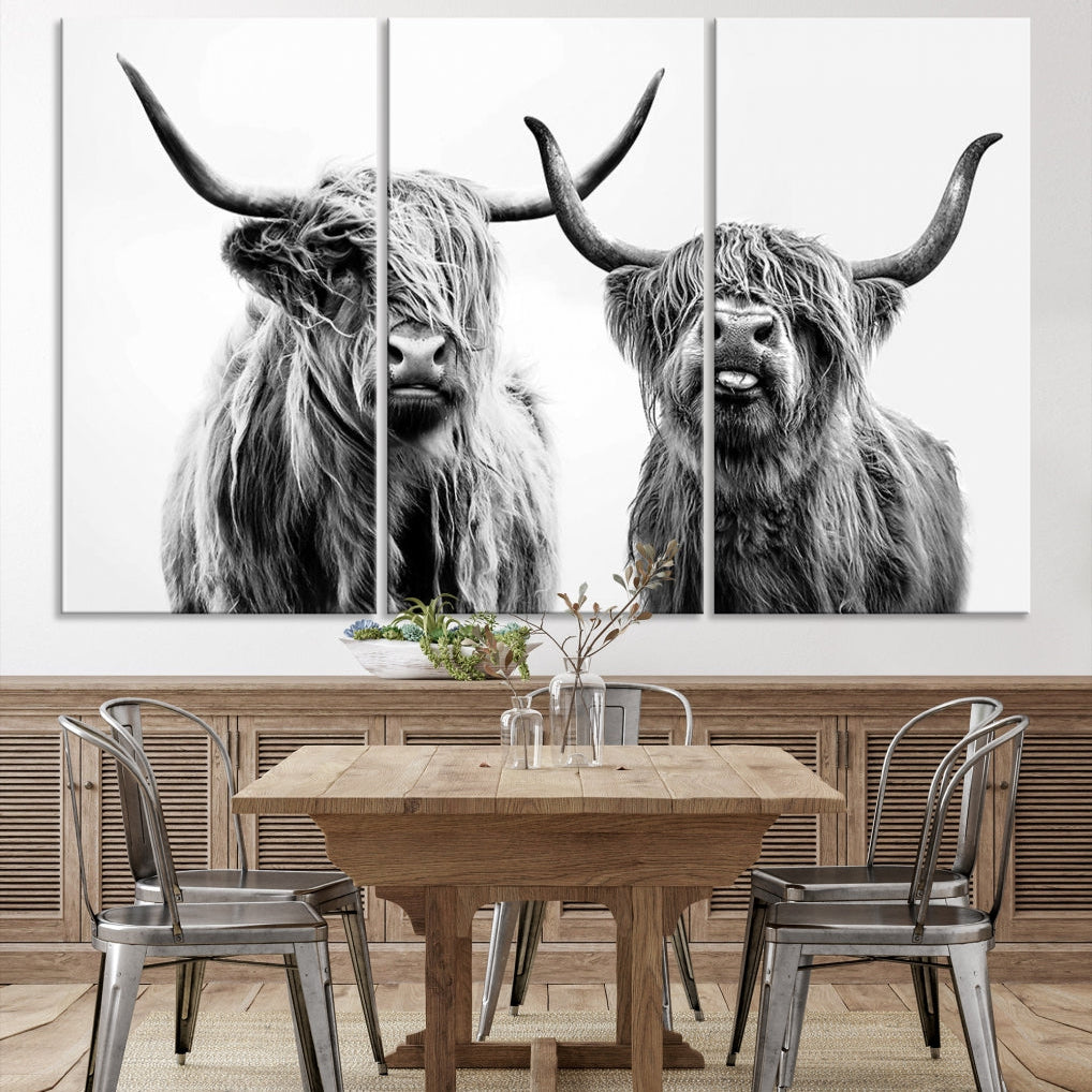 Bring the Charm of a Scottish Highland Cow to Your Farmhouse with Our Wall Art Canvas PrintA Rustic & Cozy Decor