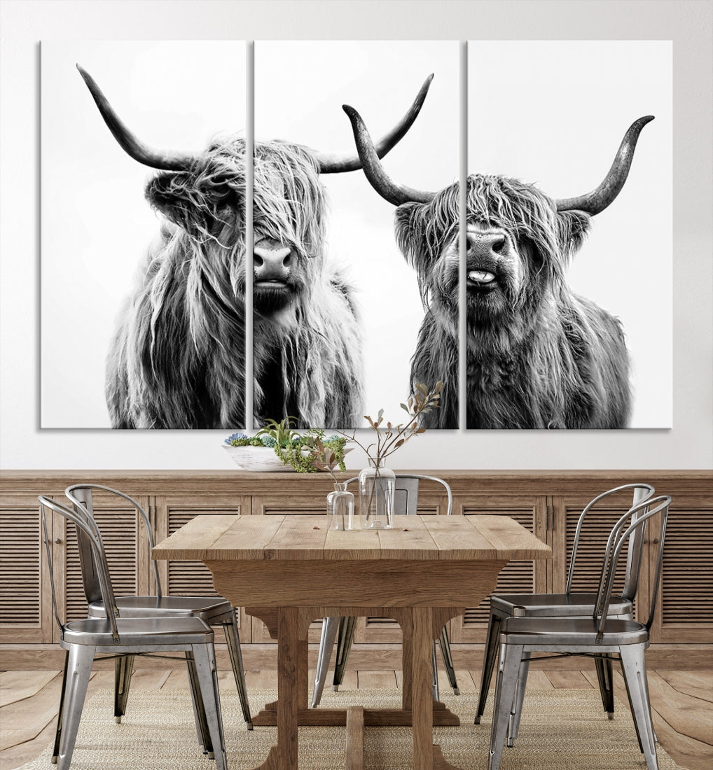 Bring the Charm of a Scottish Highland Cow to Your Farmhouse with Our Wall Art Canvas PrintA Rustic & Cozy Decor