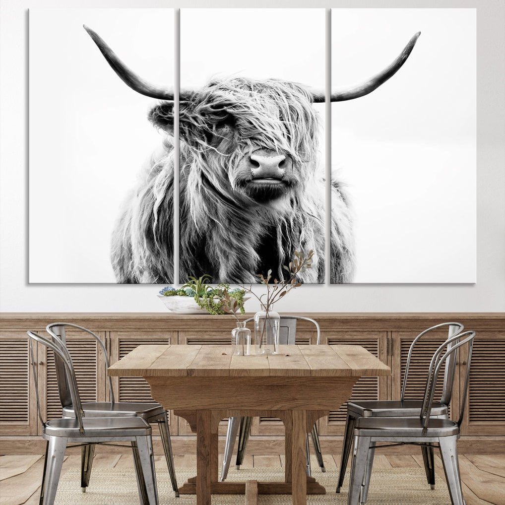 Bring the Charm of a Scottish Highland Cow to Your Farmhouse with Our Wall Art Canvas PrintA Rustic & Cozy Decor