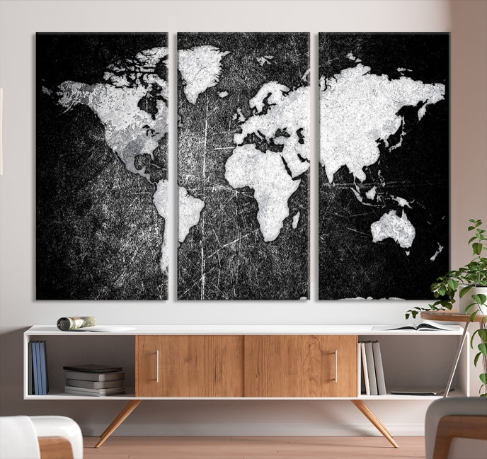 Black World Map