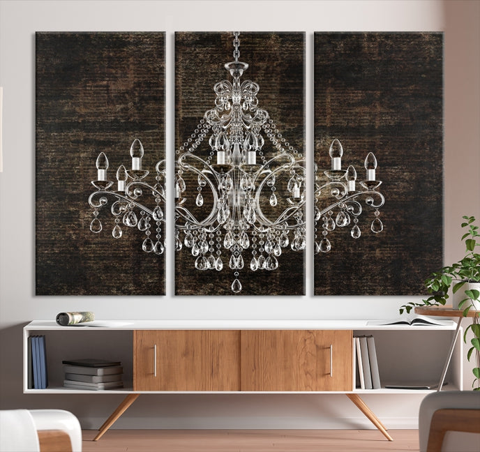 Rustic Chandelier Canvas Wall Art Giclee Print