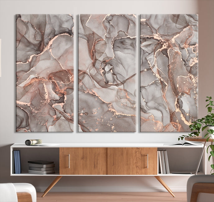 Rose Gold Marble Canvas Wall Art Giclee Print Abstract Wall Decor