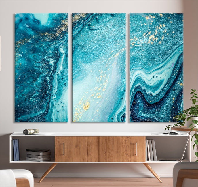 Large Marble Wall Art Framed Modern Abstract Canvas Print