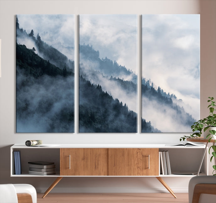 Misty Forest Canvas Wall Art Print