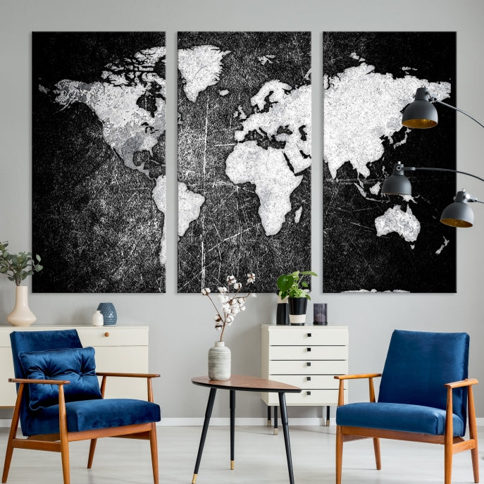 Black World Map