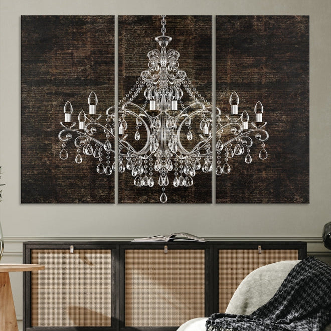 Rustic Chandelier Canvas Wall Art Giclee Print