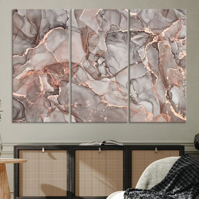 Rose Gold Marble Canvas Wall Art Giclee Print Abstract Wall Decor