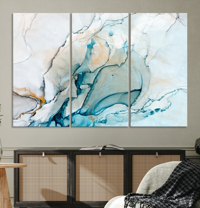 Bring a Modern & Stylish Touch to Your Home Decor with Our Large Abstract Fluid Effect Marble Canvas Wall Art Print