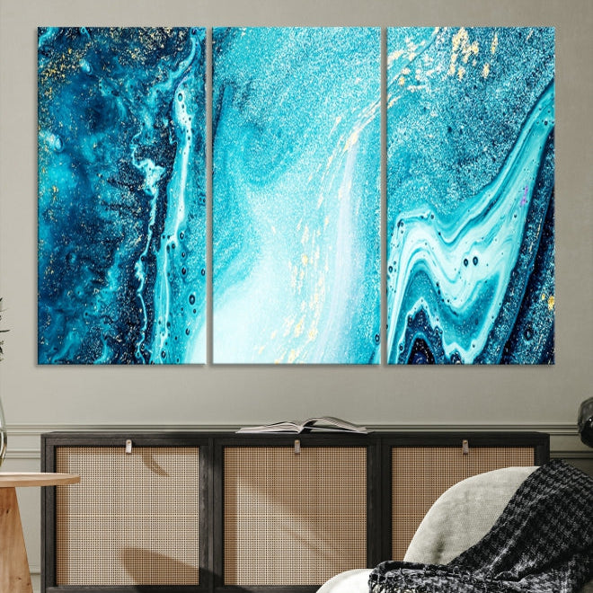 Large Marble Wall Decor Abstract Fluid Effect Canvas Art Print