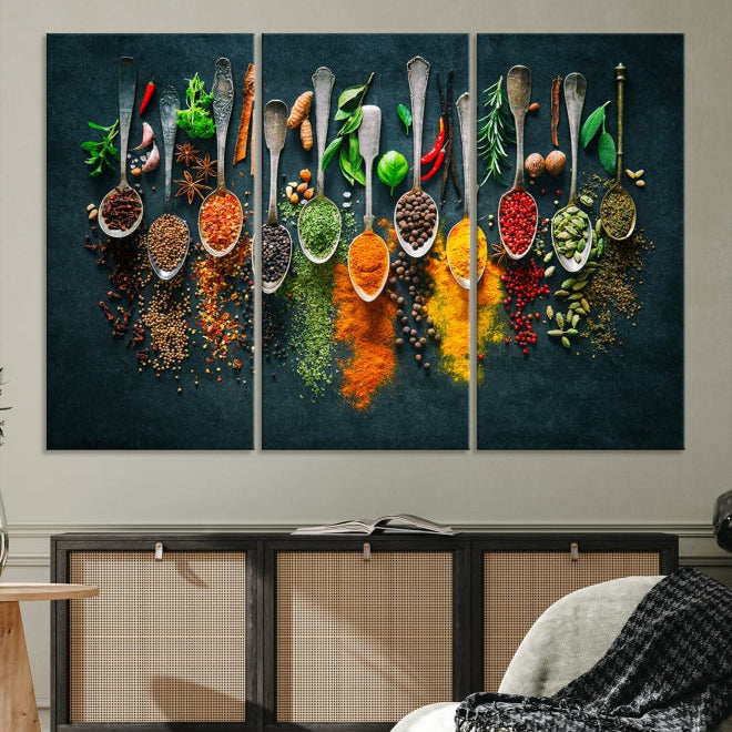 Add a Touch of Flavor to Your Kitchen with Our Large Spice Wall Art Canvas PrintA Decorative & Inspiring Decor Piece