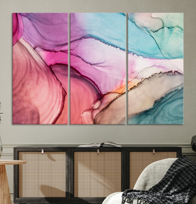 Colorful Marble Abstract Wall Art Print Canvas Living Room Kitchen Wall Decor