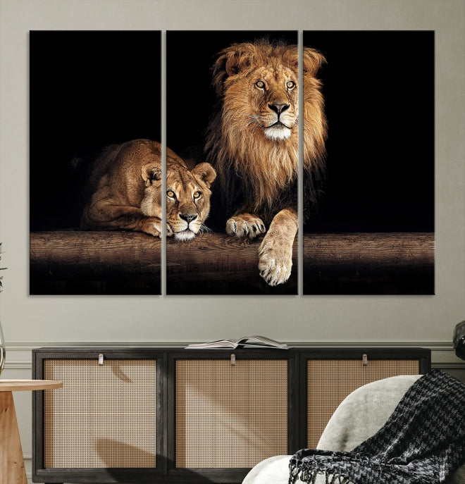 Extra Large Lion Photography Wall Art Animal Print Canvas Wall Decor