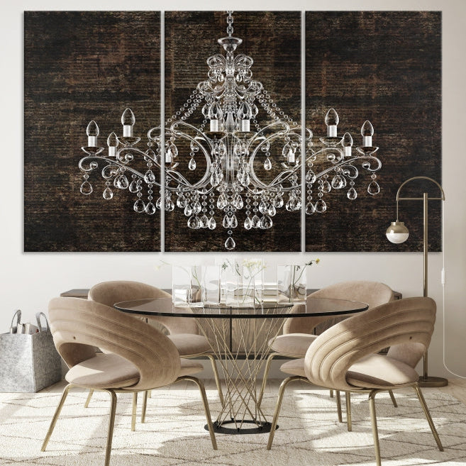 Rustic Chandelier Canvas Wall Art Giclee Print