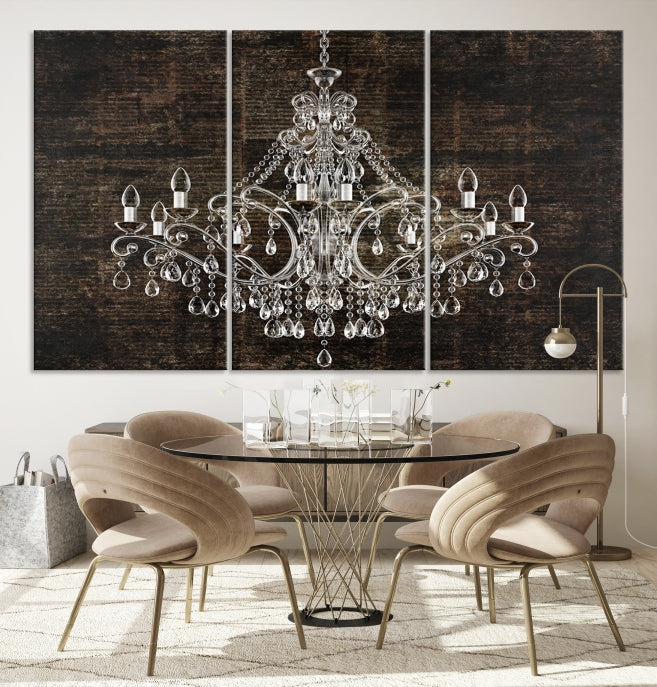 Rustic Chandelier Canvas Wall Art Giclee Print