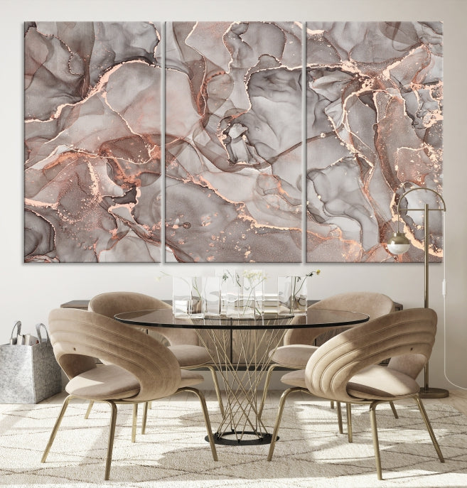 Rose Gold Marble Canvas Wall Art Giclee Print Abstract Wall Decor