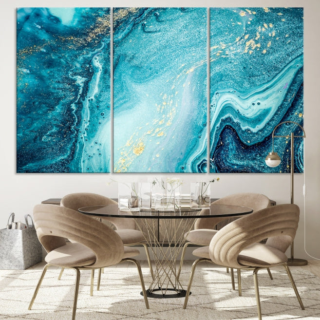 Large Marble Wall Art Framed Modern Abstract Canvas Print