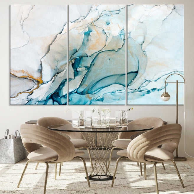 Bring a Modern & Stylish Touch to Your Home Decor with Our Large Abstract Fluid Effect Marble Canvas Wall Art Print