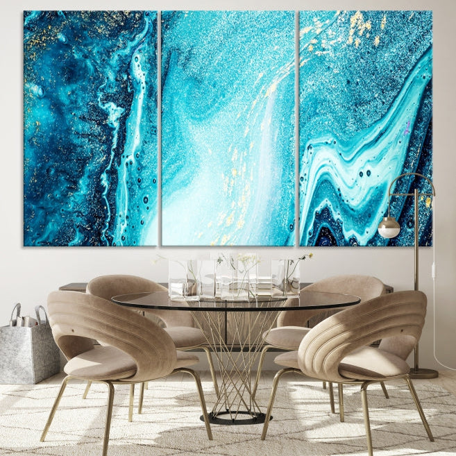 Large Marble Wall Decor Abstract Fluid Effect Canvas Art Print