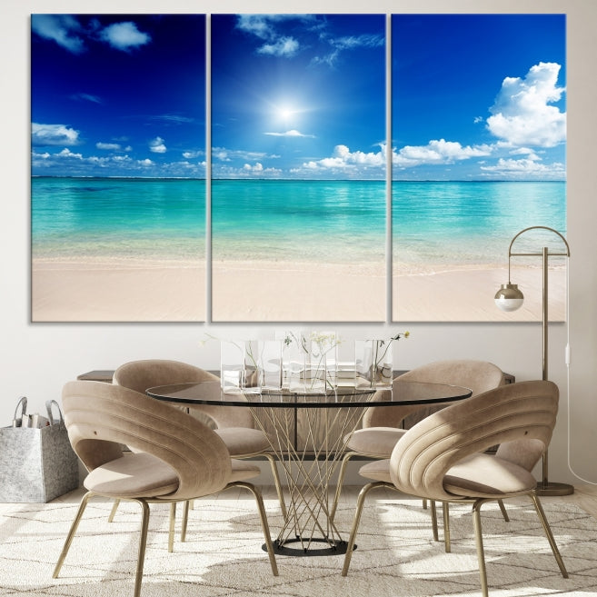 The Light on Sea and Beach Canvas Print