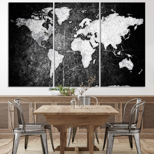 Black World Map