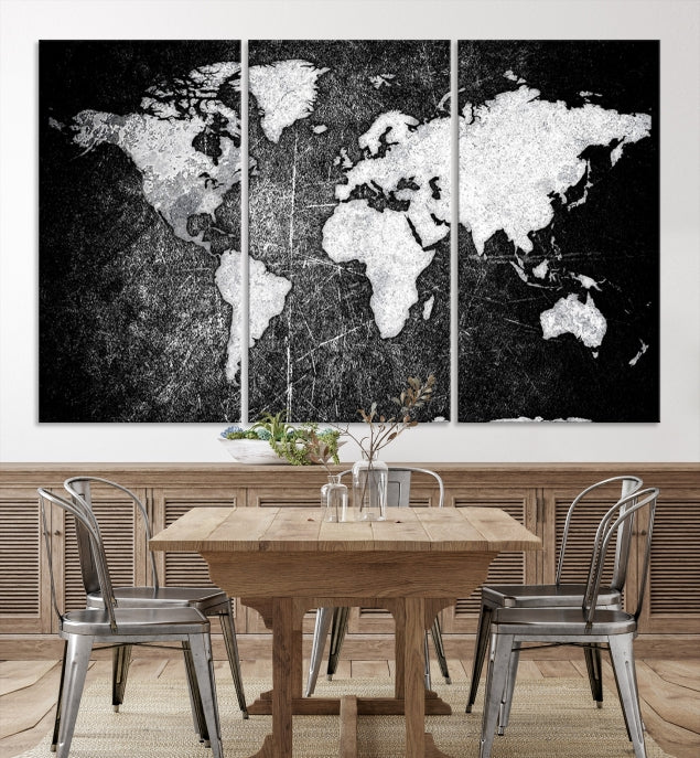 Black World Map