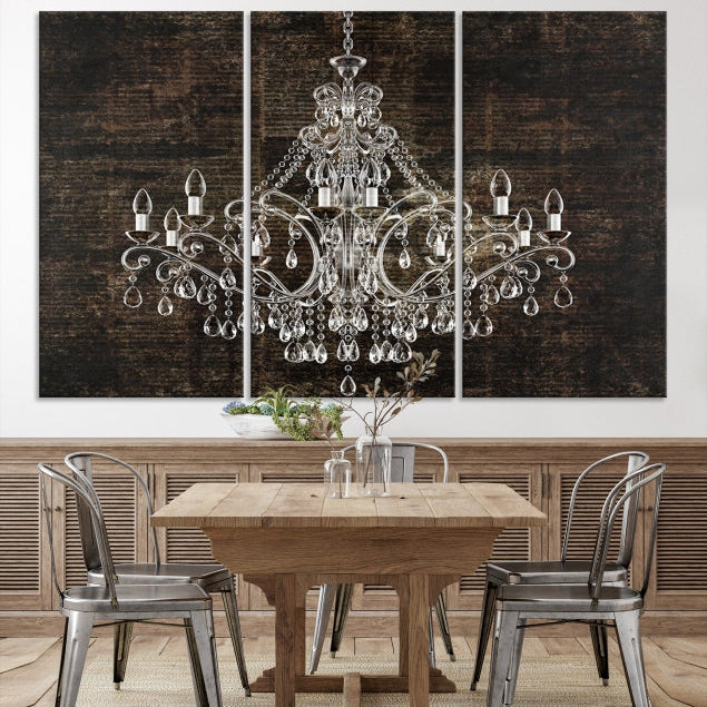 Rustic Chandelier Canvas Wall Art Giclee Print