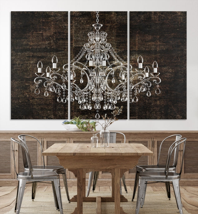 Rustic Chandelier Canvas Wall Art Giclee Print