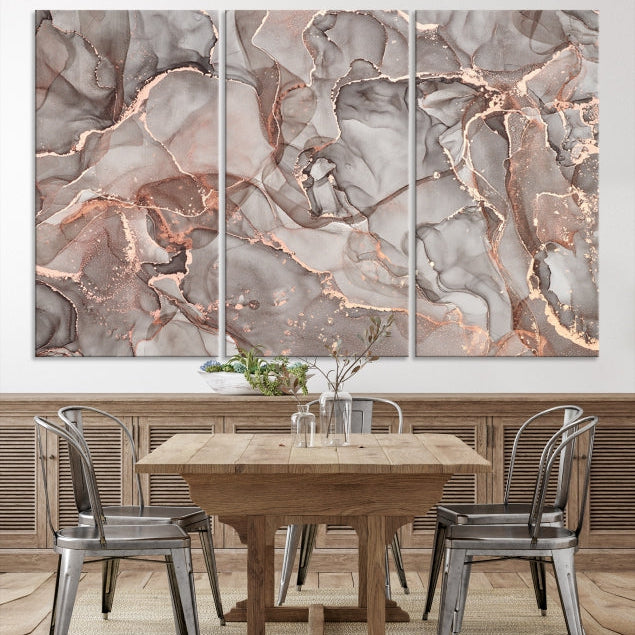 Rose Gold Marble Canvas Wall Art Giclee Print Abstract Wall Decor