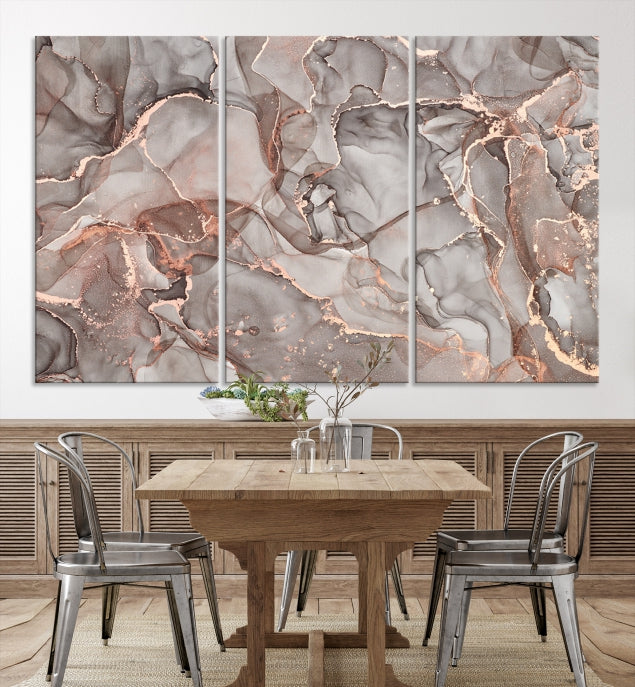 Rose Gold Marble Canvas Wall Art Giclee Print Abstract Wall Decor